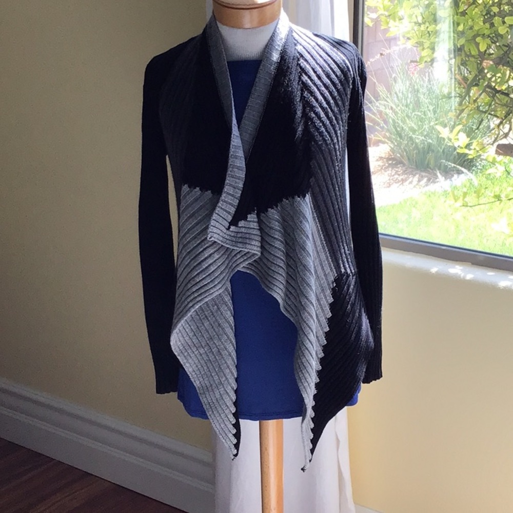 Mona Leah Couture Sweater in Grey and Black. Size M.